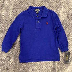 NWT blue with orange Ralph Lauren Polo long sleeve polo shirt sz24mo